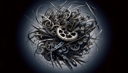A clockwork of peril, Ai generated image