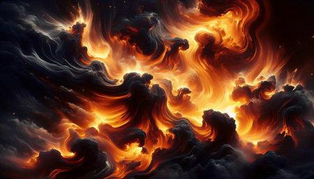 A wall of fire abstraction, Ai generated image