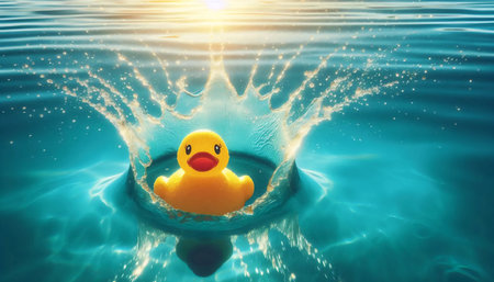 A playful splash of water, Ai generated imageの写真素材