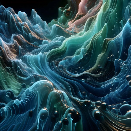 Abstract wallpaper with liquid glass effect, Ai generated image