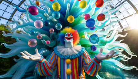 Abstract wallpaper with liquid glass effect, AI generated imageの写真素材