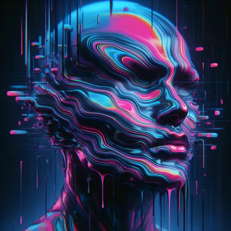 Abstract wallpaper with liquid glass effect, Ai generated imageの写真素材