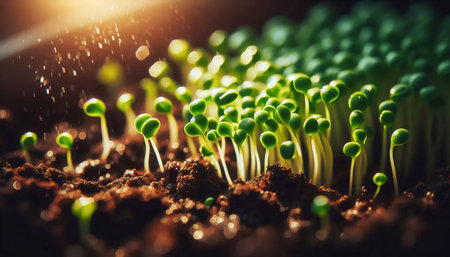 A microgreen seedling emergence, Ai generated image