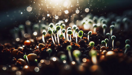 A microgreen seedling emergence, Ai generated image