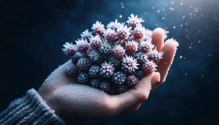 A frozen berry, AI generated image