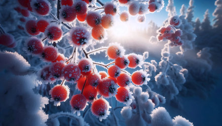 A winter berry splendor, Ai generated image