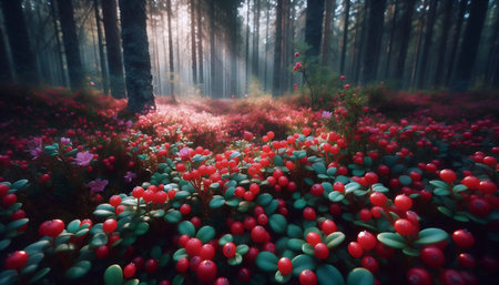 A lingonberry carpet spread, Ai generated image