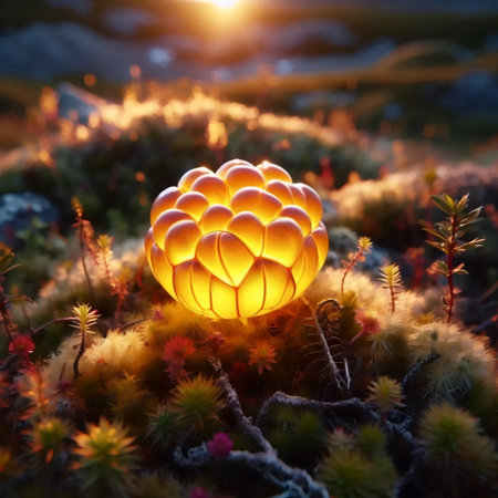 A golden cloudberry glow, Ai generated image