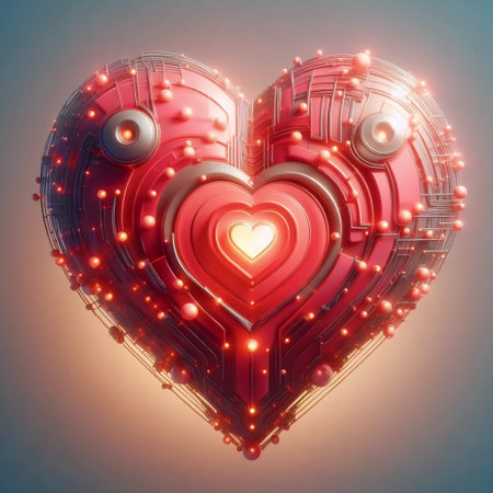 A neumorphic heart like icon, AI generated image