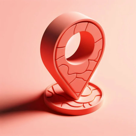A neumorphic location pin icon, AI generated imageの写真素材