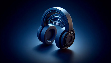 A neumorphic headphone icon, AI generated image