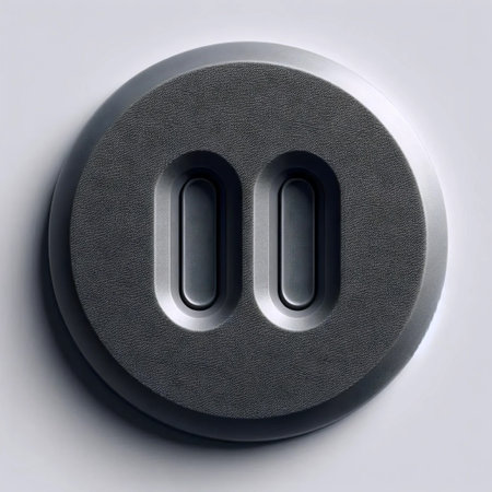A neumorphic pause button icon, AI generated image