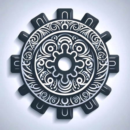 A neumorphic gear settings icon, AI generated image