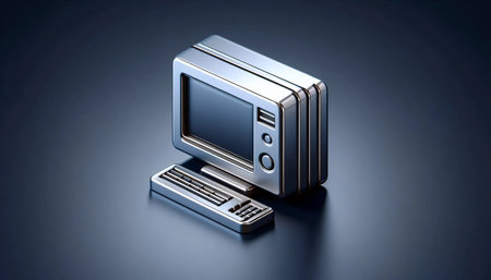 A neumorphic laptop icon