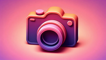 A neumorphic camera icon, AI generated imageの写真素材
