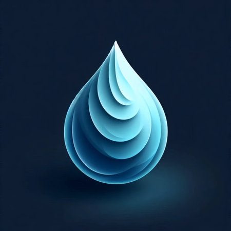 A neumorphic raindrop icon, AI generated image