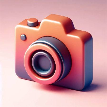 A neumorphic camera icon, AI generated image