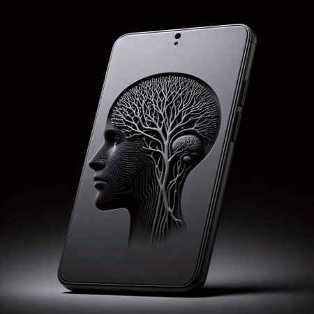 A neumorphic smartphone icon, AI generated imageの写真素材
