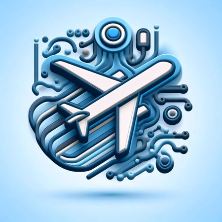 A neumorphic airplane icon, AI generated image