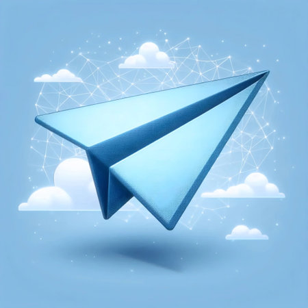 A neumorphic paper plane icon, AI generated imageの写真素材