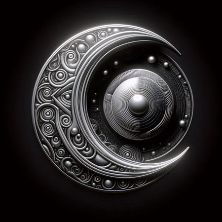 A neumorphic moon phase icon, AI generated image
