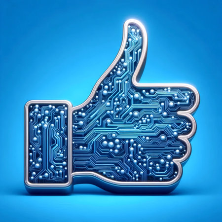A neumorphic like thumbs-up icon, AI generated image