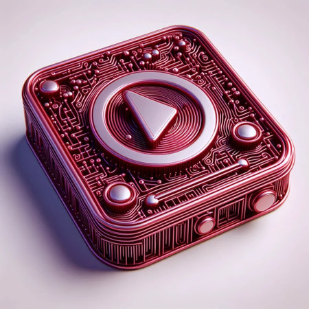 A neumorphic stop player icon, AI generated image