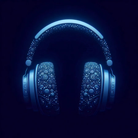 A neumorphic headphones icon, AI generated image