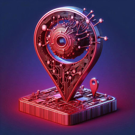 A neumorphic location pin icon, AI generated image