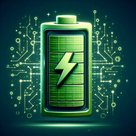 A neumorphic battery icon, AI generated image