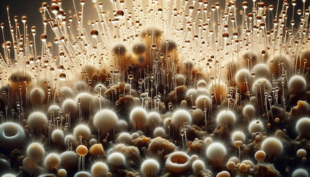 Soil ecosystem close-up, Ai generated image