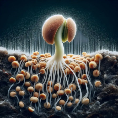 Seed germination close-up, Ai generated image