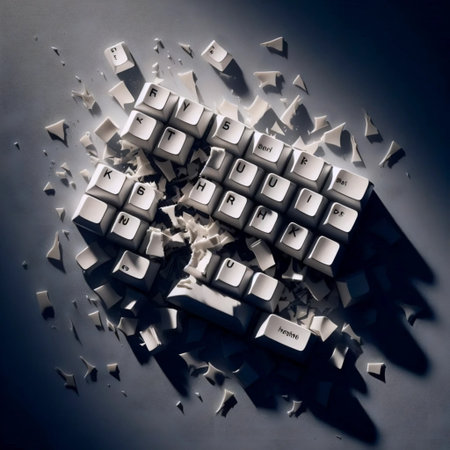 A keyboard with missing keys, Ai generated image