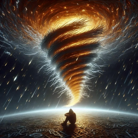 Toxic comment storm, Ai generated image