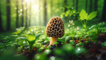 A rare morel mushroom