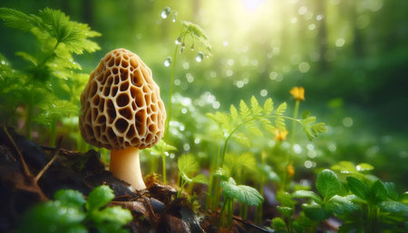 A rare morel mushroom, Ai generated image
