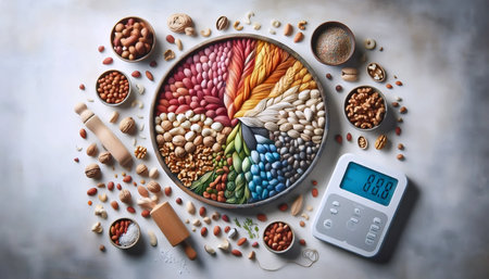 A nutritional nuts composition, Ai generated image