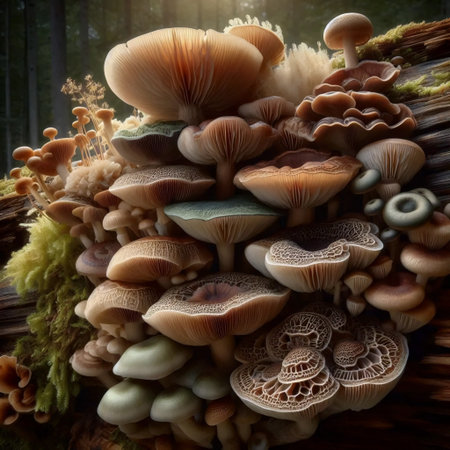 A fungal decomposition process, Ai generated image