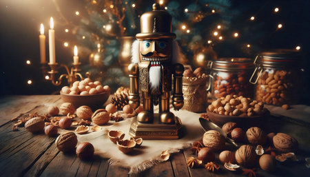 A vintage nutcracker still life, Ai generated imageの写真素材