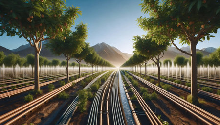 A sustainable nut farming, Ai generated image