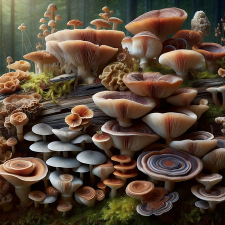 A fungal decomposition process, Ai generated imageの写真素材