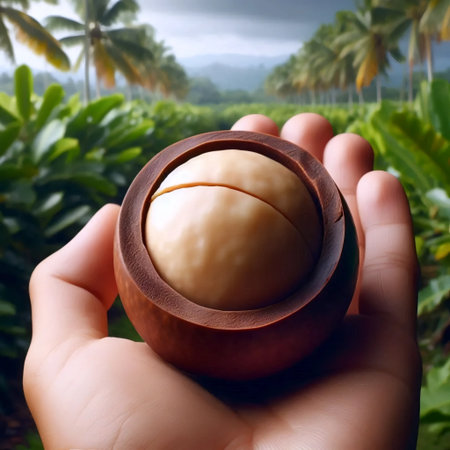 A macadamia nut, Ai generated imageの写真素材