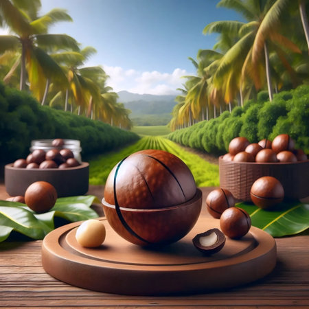 A royal macadamia nut, Ai generated image