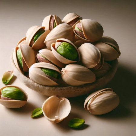 A open pistachio cluster, Ai generated imageの写真素材