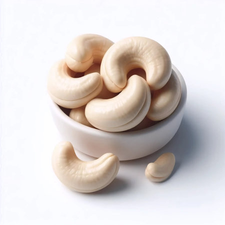A raw cashew nut clusterの写真素材