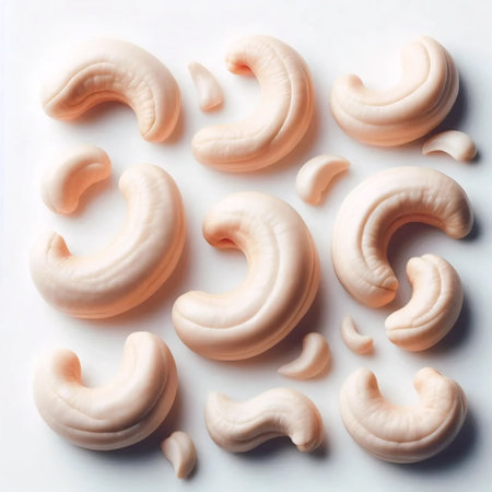 A raw cashew nut cluster, Ai generated image