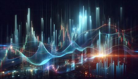 Stock price movement chart, Ai generated image
