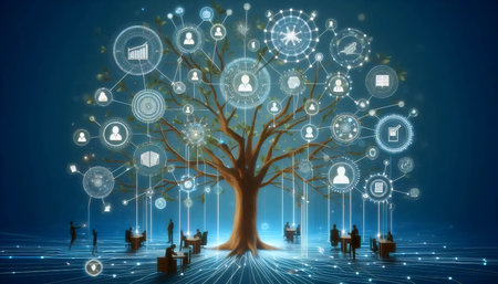 Corporate tree diagram, Ai generated image