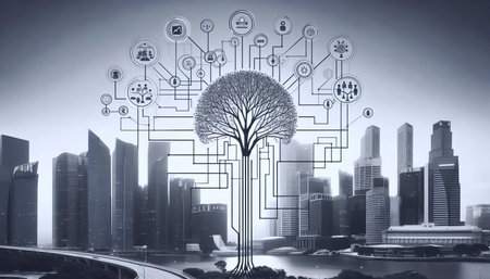 Corporate tree diagram, Ai generated image