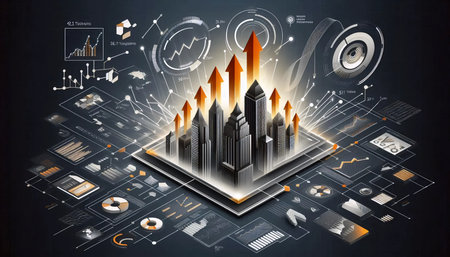 LinkedIn top trends data visualization, AI generated imageの写真素材